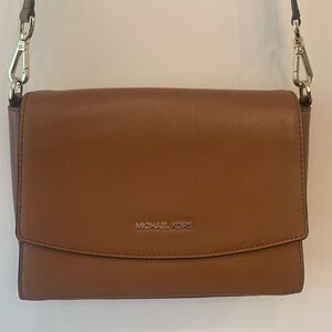 Michael Kors tan genuine leather crossbody bag